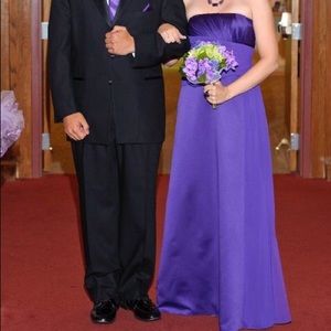 David’s Bridal Strapless Satin A-line bridesmaid